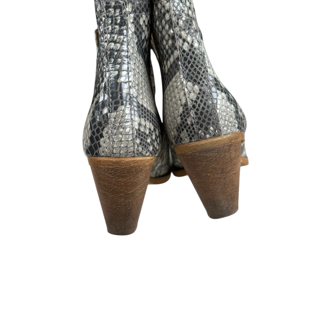 Makis Kotris Snake Leather Women's Cowboy Ankle Boots Sz‎ 39 Made in Greece - Picture 5 of 16